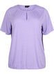 Melange Blouse met korte mouw, Violet Tulip Mel., Packshot image number 0