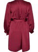 Korte satijnen jurk met wikkeldesign, Rood, Packshot image number 1