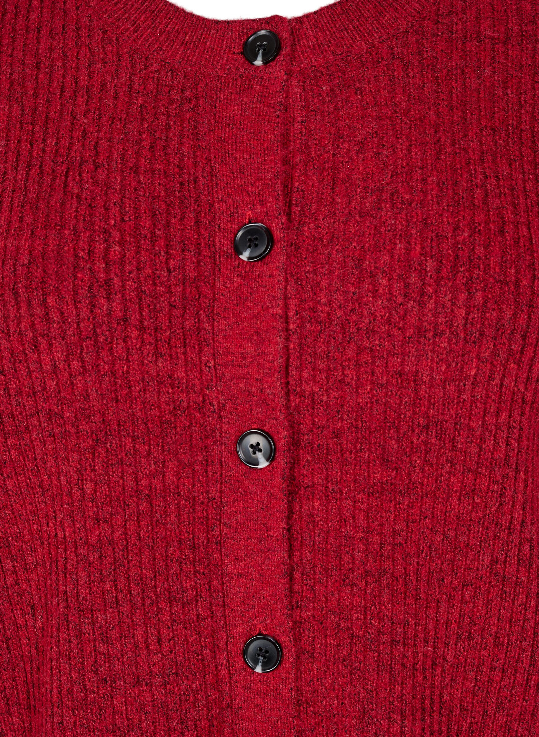 ZizziVest van ribtricot met knopen, Rood, Packshot image number 2