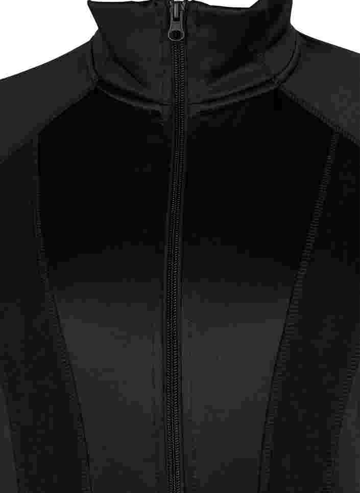 Cardigan de sport avec fermeture éclair et col montant, Black, Packshot image number 2