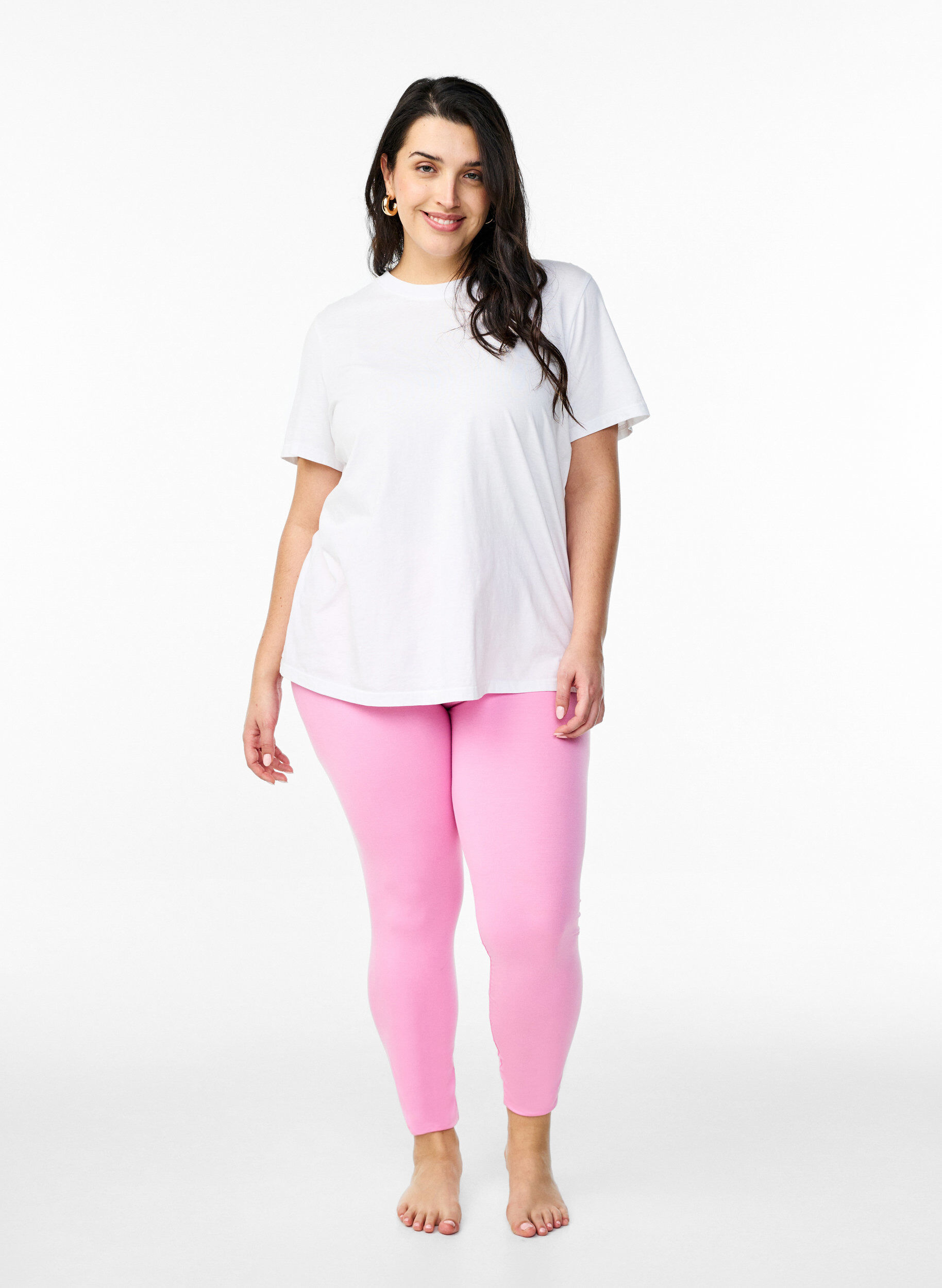 Zizzi Leggings basiques en viscose, Rose, Model image number 1