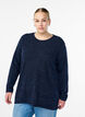 Blouse met lange mouwen en structuur, Blauw, Model image number 0