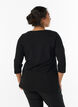 T-shirt en coton de base &agrave; manches 3/4, Noir, Model image number 2