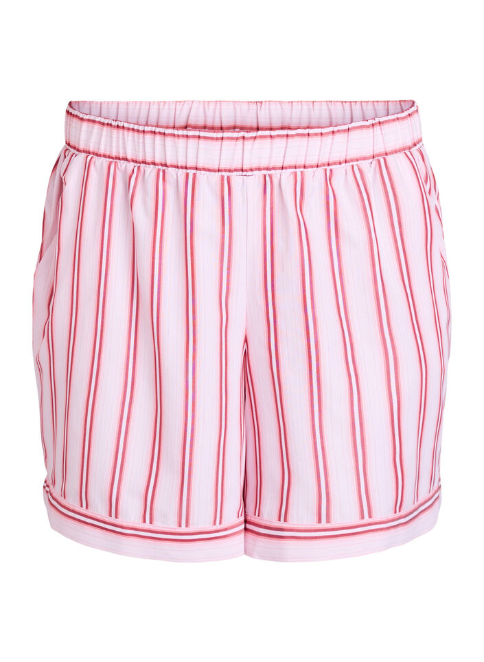 Losse shorts met strepen en zakken, Roze, Packshot image number 0