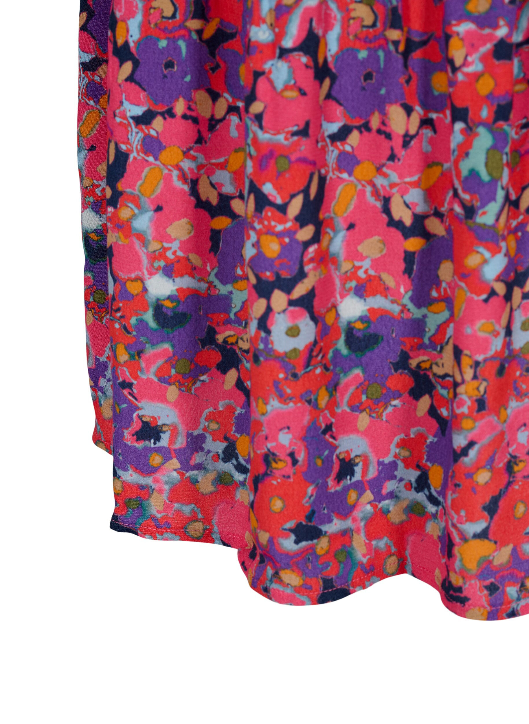 ZizziViscose tuniek met A-lijn snit, Pink Small FL. AOP, Packshot image number 3
