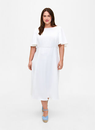 Robe de soirée coupe empire, Bright White, Model image number 0
