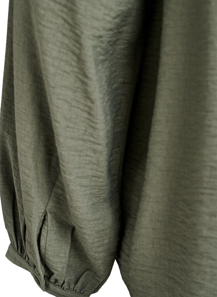 Viscose blouse met lange mouwen, Groen, Packshot image number 3
