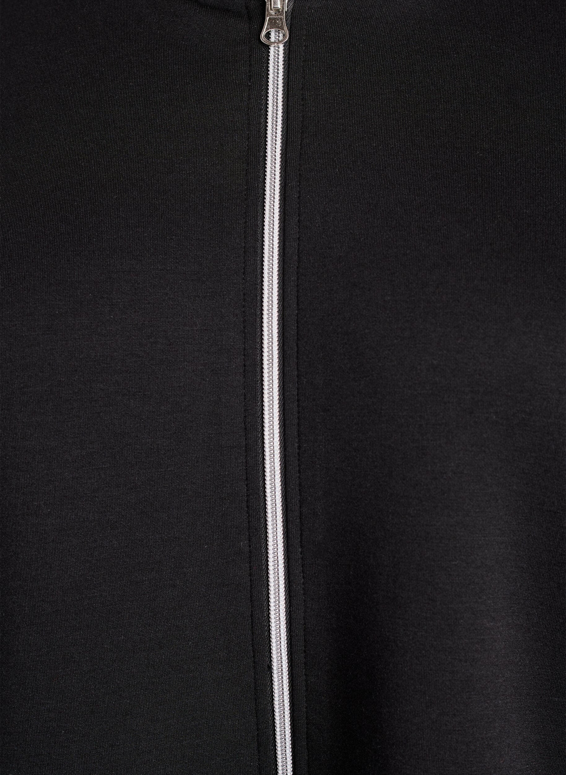 ZizziScuba-hoodie met rits en zakken, Zwart, Packshot image number 2