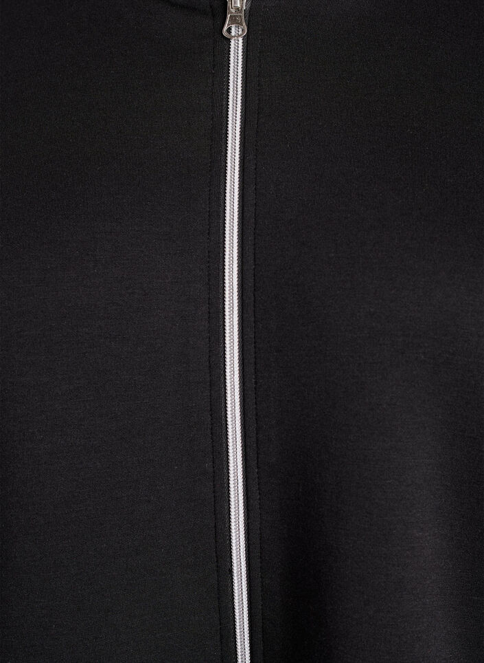 Scuba-hoodie met rits en zakken, Zwart, Packshot image number 2