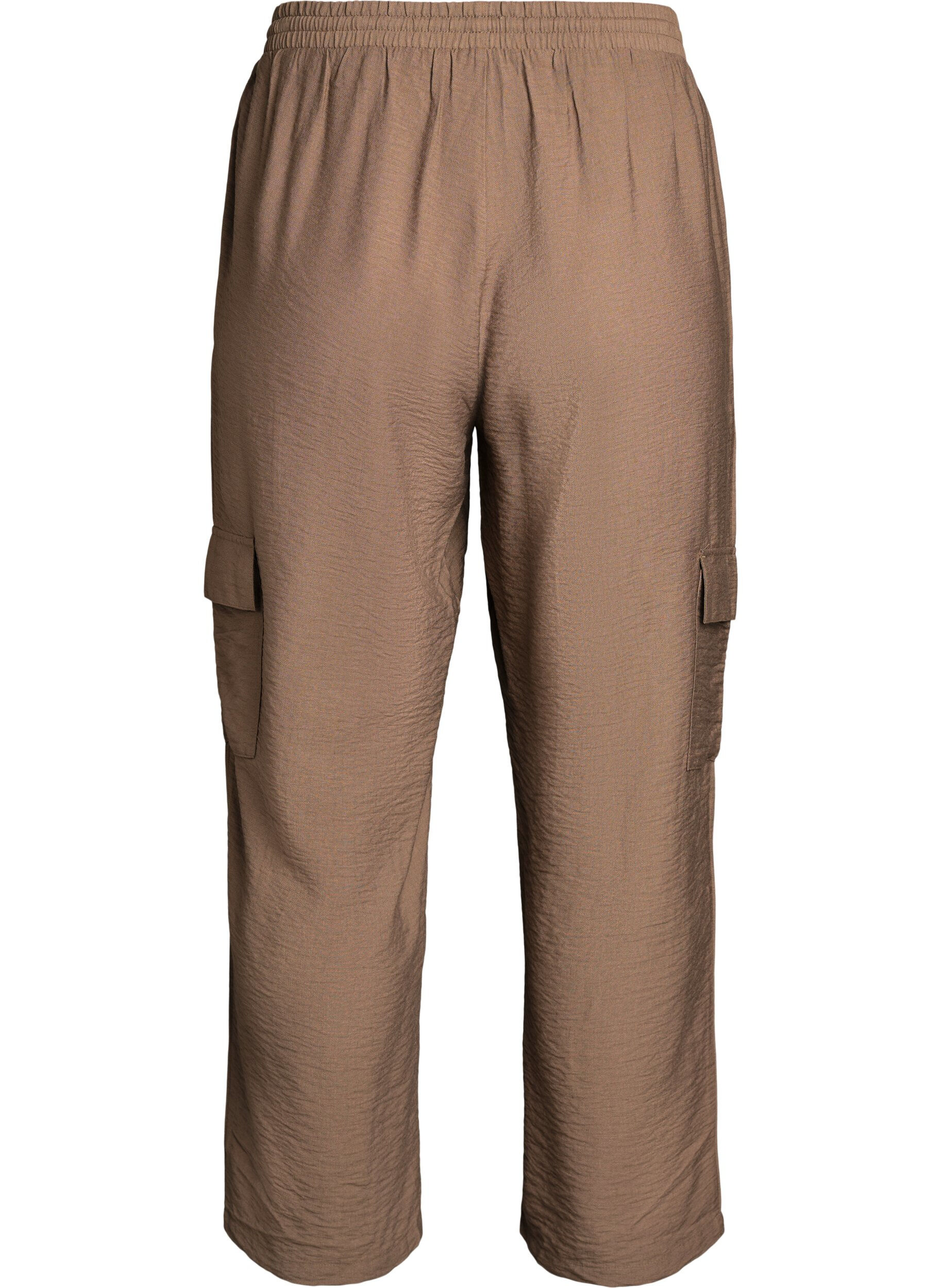 Zizzi Pantalon cargo taille haute, Beige, Packshot image number 1