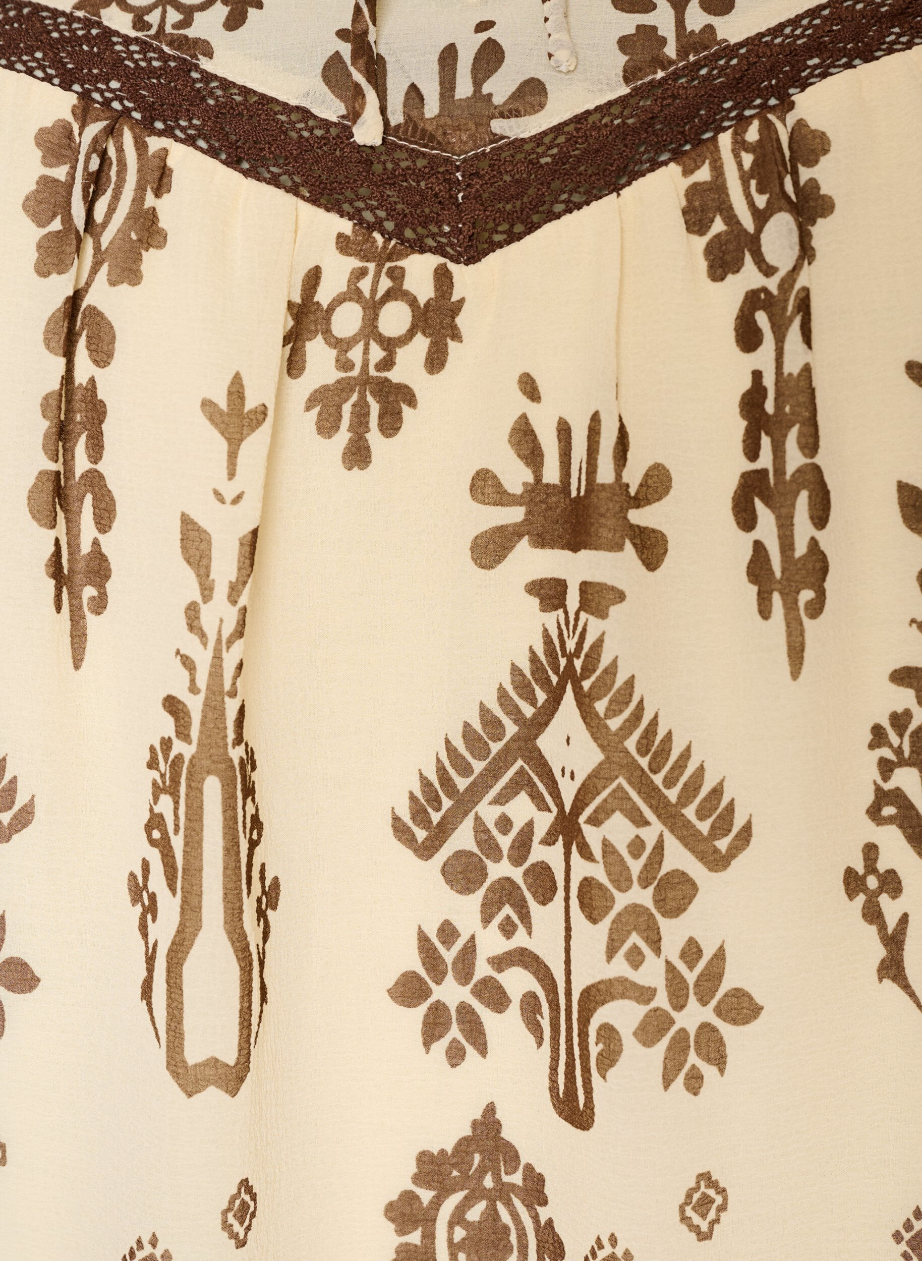 ZizziBlouse met patroon en gehaakte afwerking, Beige, Packshot image number 2
