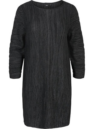 Gebreide jurk met lange mouwen, Dark Grey Melange, Packshot image number 0