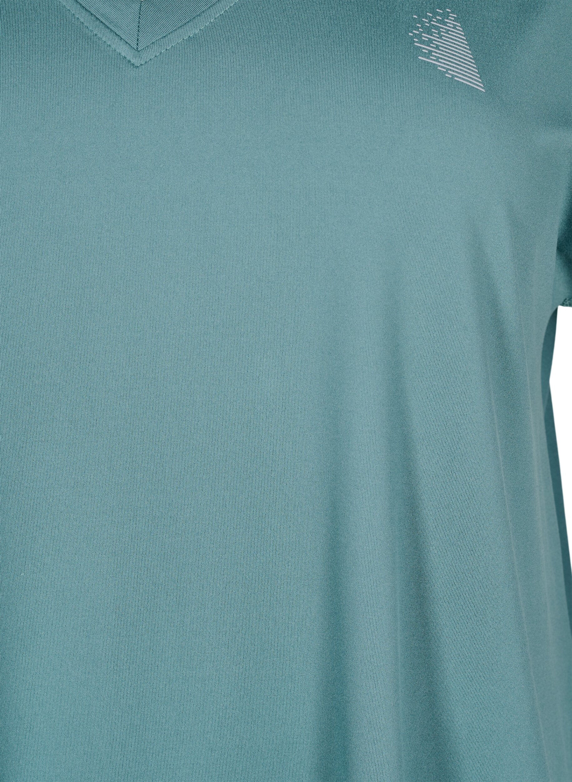 Zizzi T-shirt de sport ample avec encolure en V, Vert, Packshot image number 2