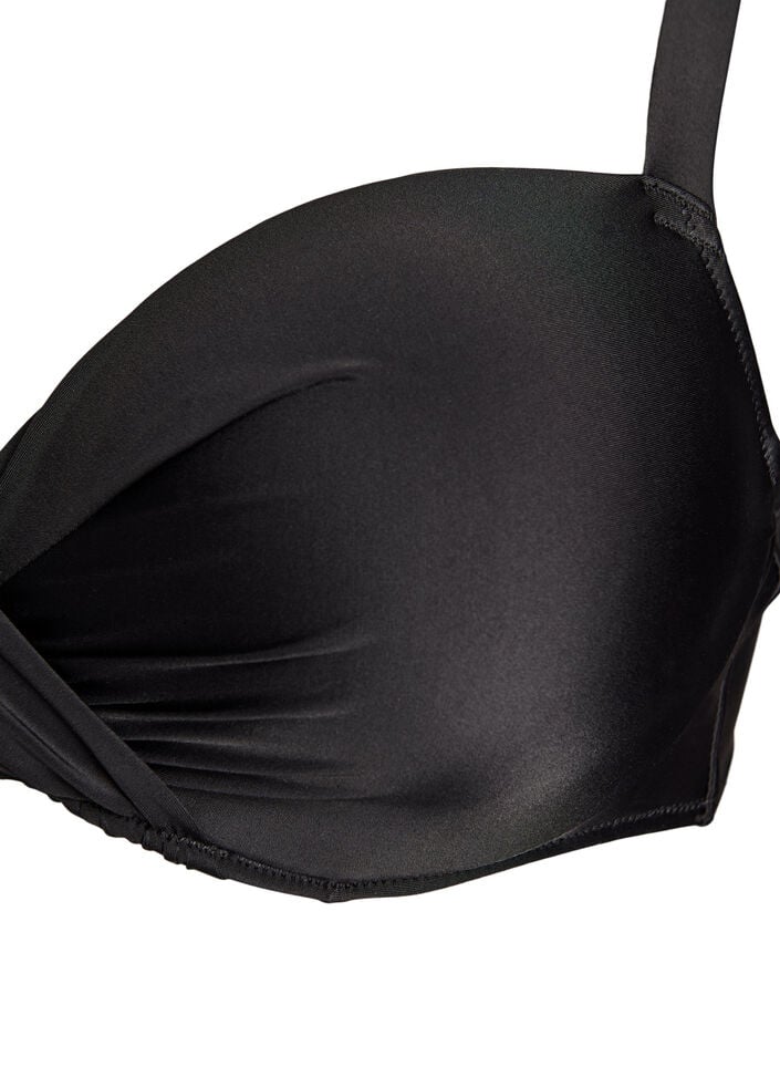Haut de bikini avec armatures et drapé, Noir, Packshot image number 2