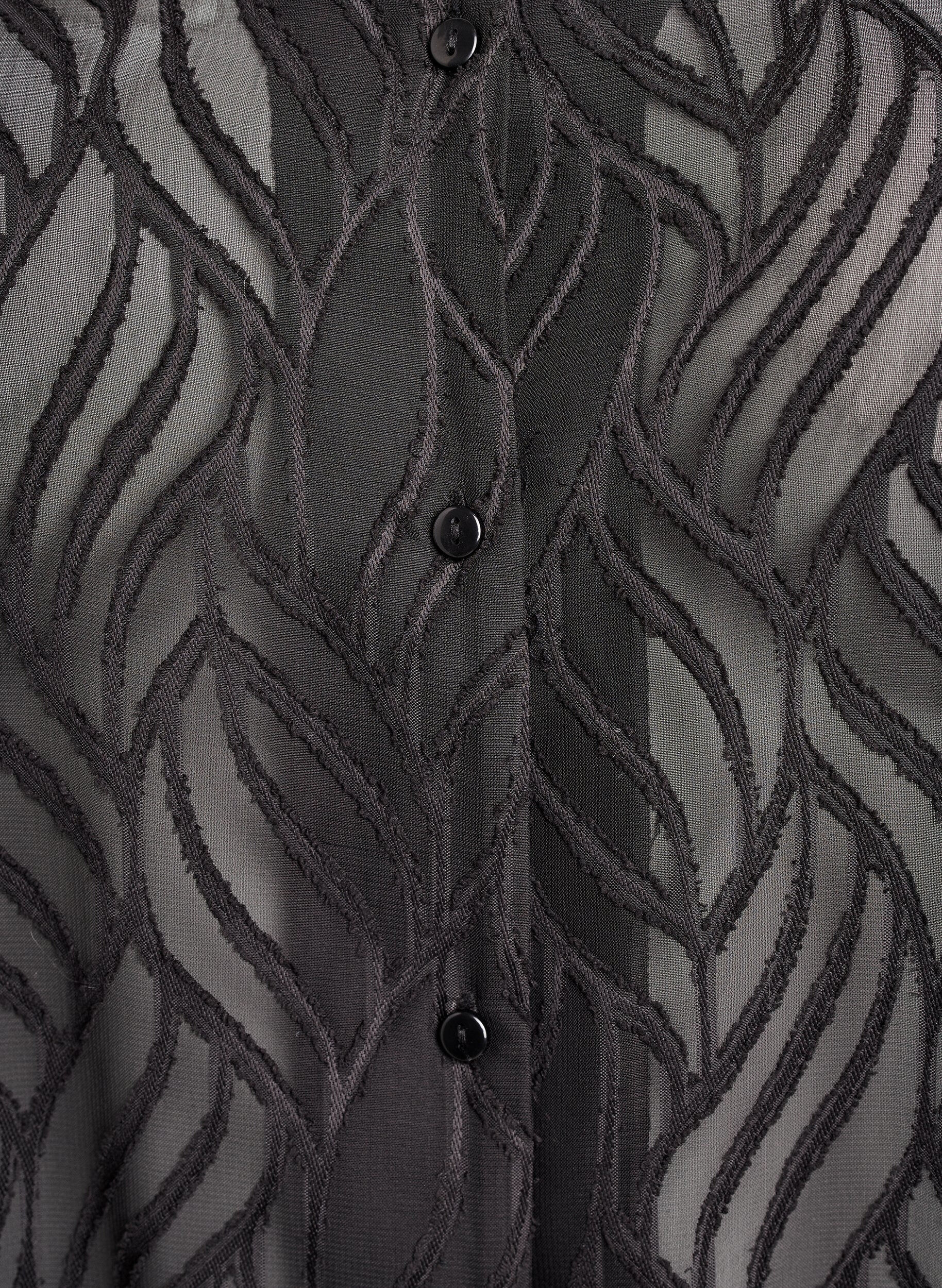 ZizziChiffon tuniek met gestructureerd patroon, Zwart, Packshot image number 2