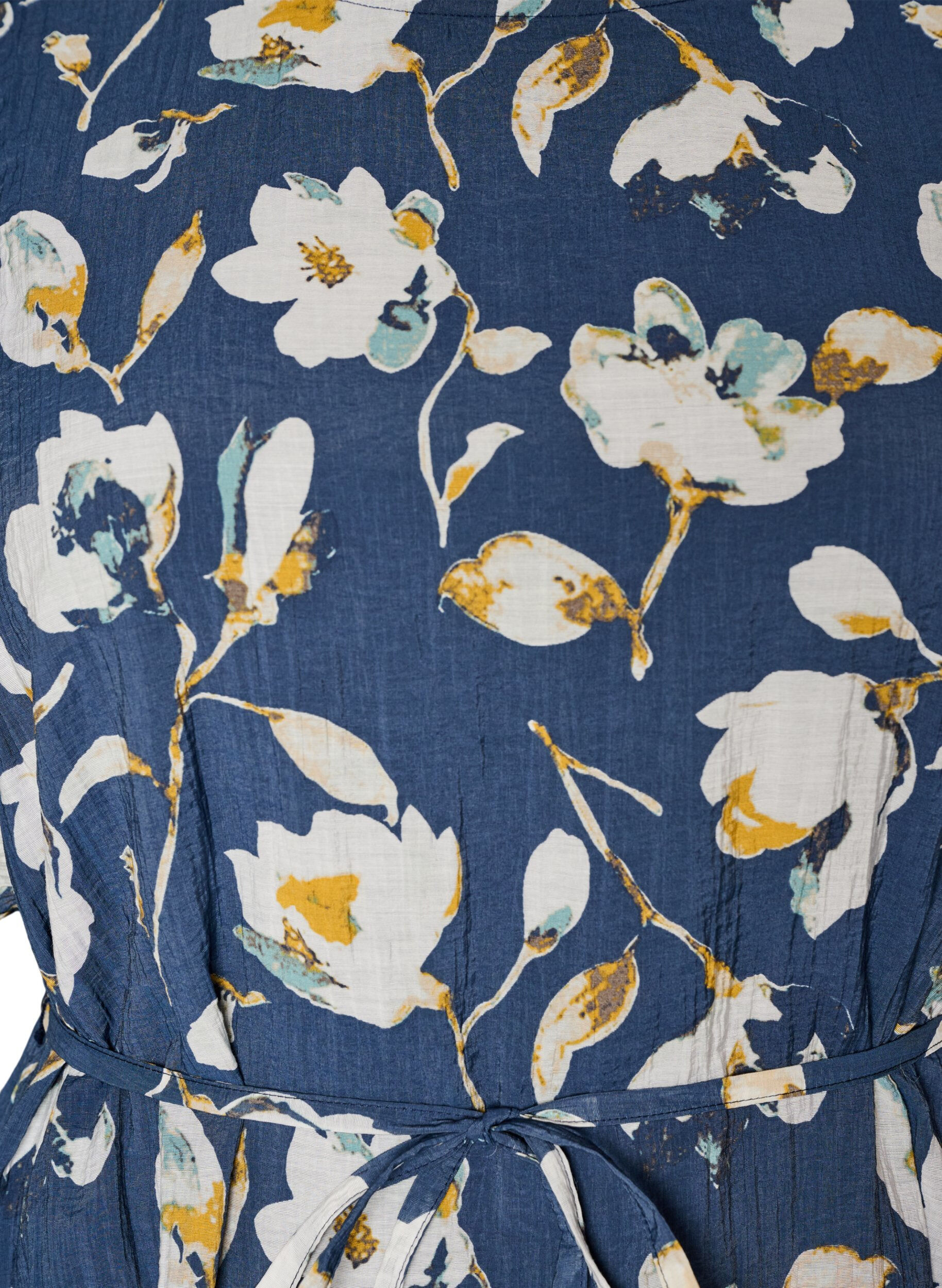 ZizziRobe longue avec manches papillon et taille &agrave; nouer, Bleu, Packshot image number 2