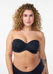 Soutien-gorge bandeau rembourr&eacute; avec bretelles amovibles, Noir, Model image number 0