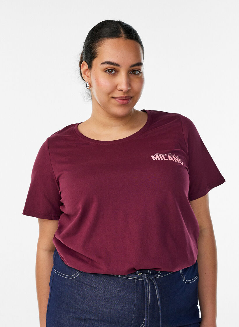 T-shirt imprim&eacute;, Bordeaux, Model image number 0