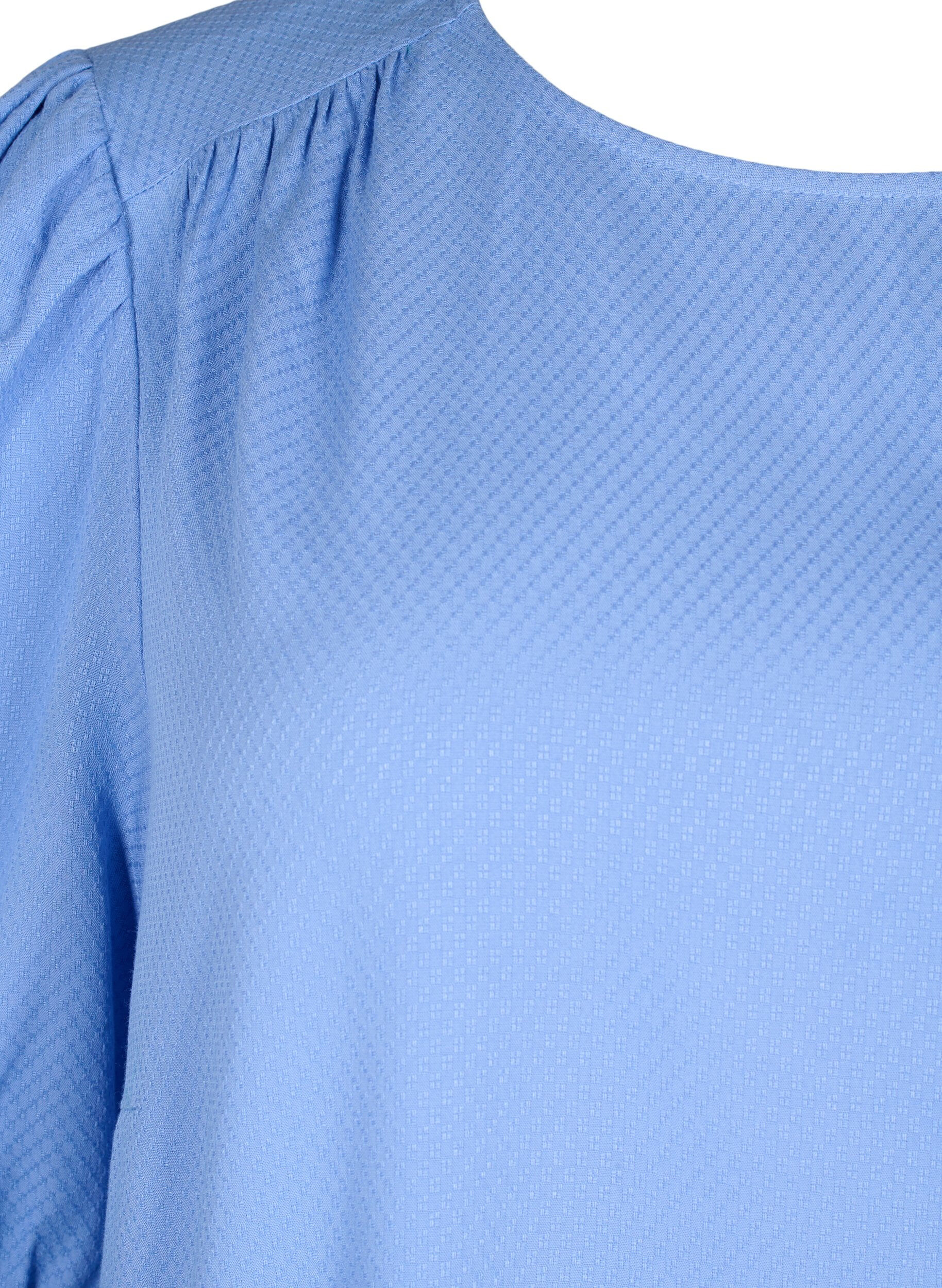 ZizziBlouse van viscose met halflange mouwen, Cornflower Blue, Packshot image number 2