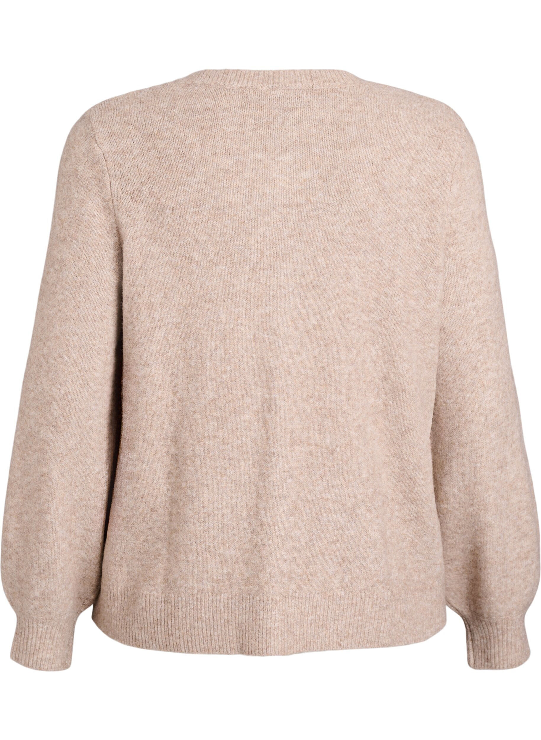 Zizzi Cardigan avec boutons en forme de c&oelig;ur, Beige, Packshot image number 1