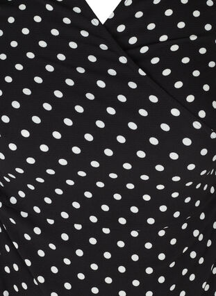 Robe portefeuille manches courtes, Black w White Dot, Packshot image number 2