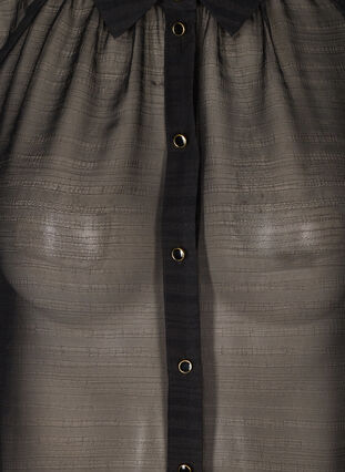 Chemise transparente à manches 3/4 bouffantes, Black, Packshot image number 2