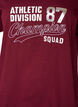 T-shirt en coton bio avec un imprim&eacute; texte sportif, Bordeaux, Packshot image number 2