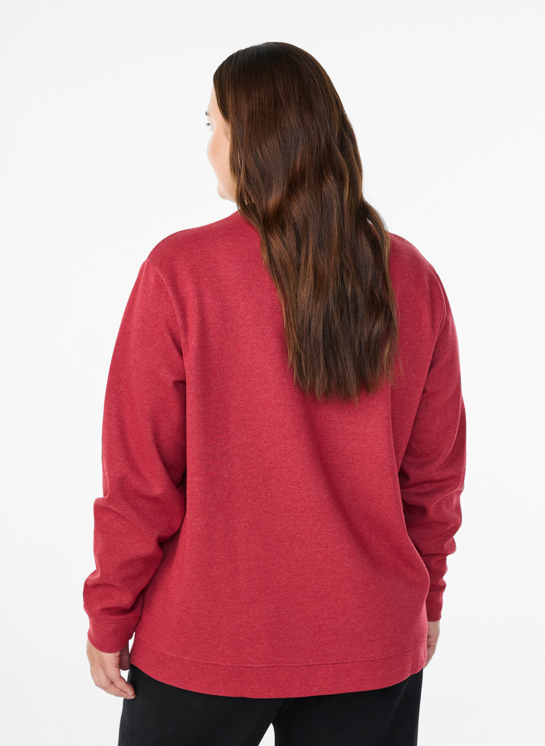 ZizziFLASH - Sweatshirt met ronde hals, Rood, Model image number 2