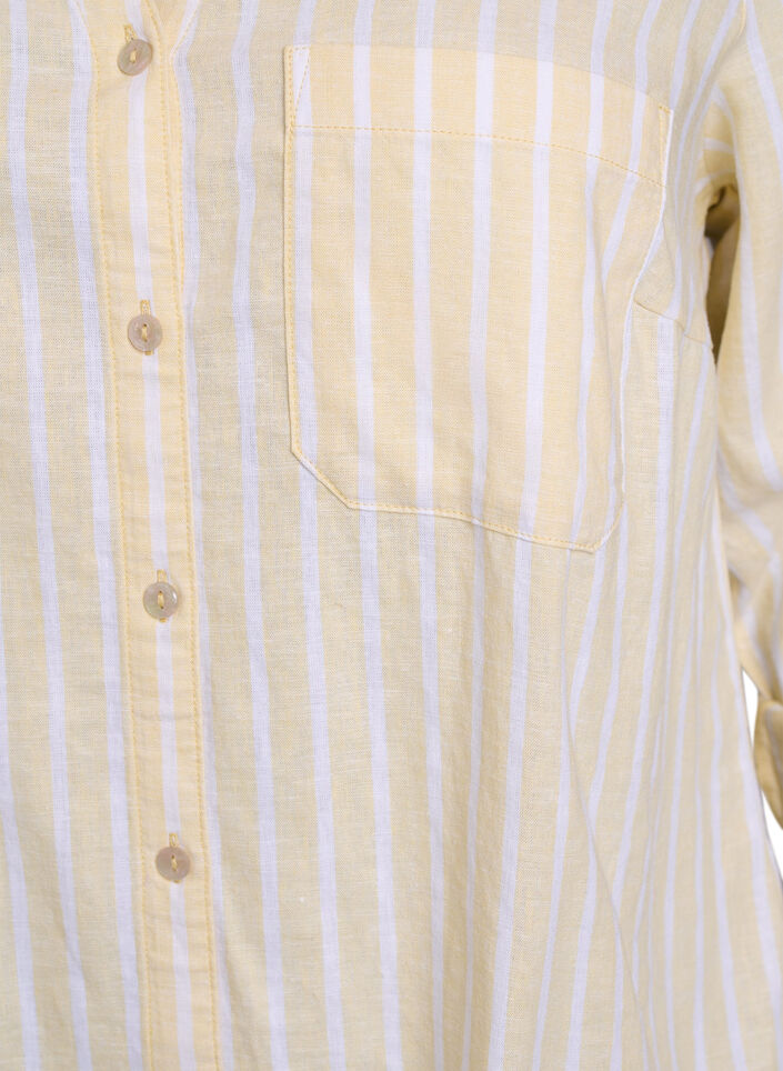 Chemise en lin et viscose avec manches 3/4, Beige, Packshot image number 2