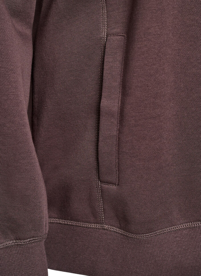 Sweat &agrave; col montant et poches, Marron, Packshot image number 3