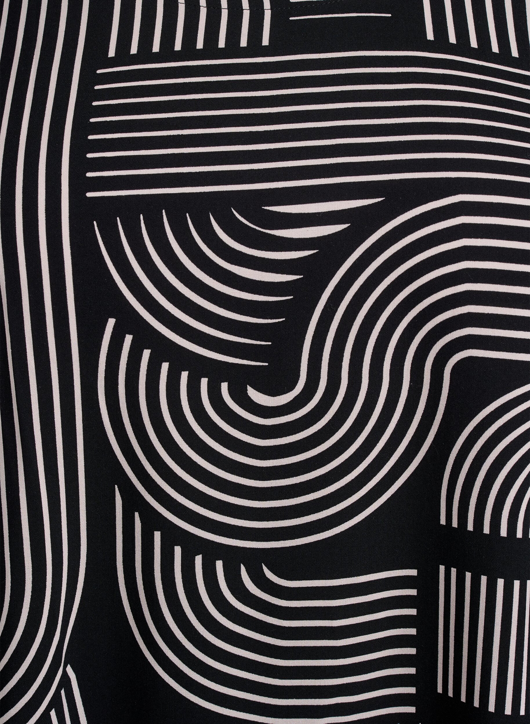 ZizziChemisier &agrave; manches courtes en viscose avec imprim&eacute;, Noir, Packshot image number 2