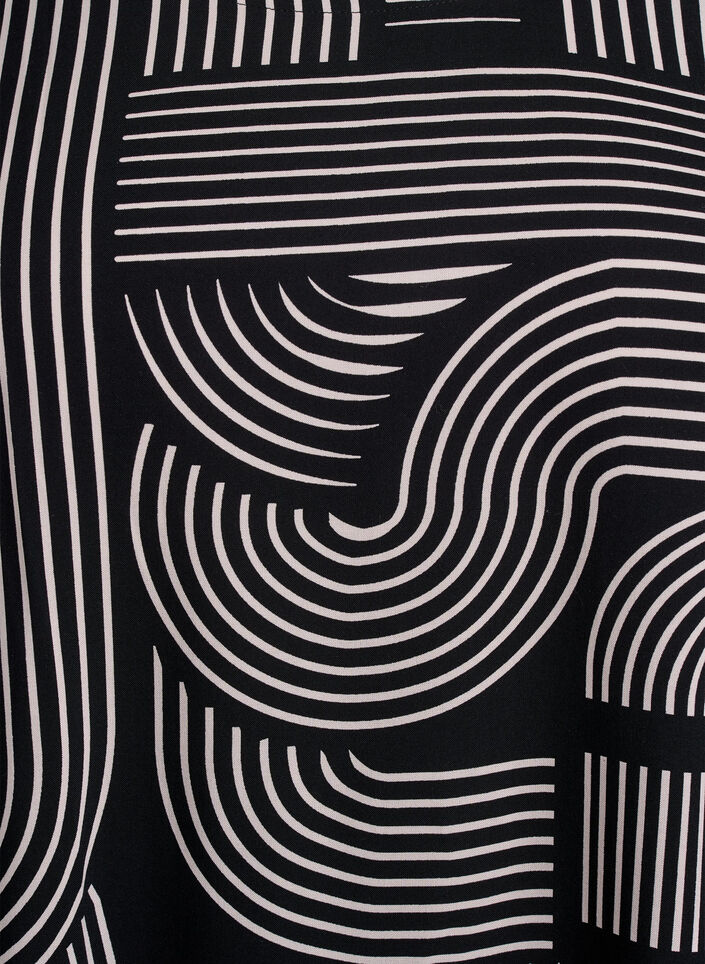 Chemisier &agrave; manches courtes en viscose avec imprim&eacute;, Noir, Packshot image number 2