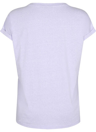 Gemêleerd t-shirt met korte mouwen, Lavender Mél, Packshot image number 1
