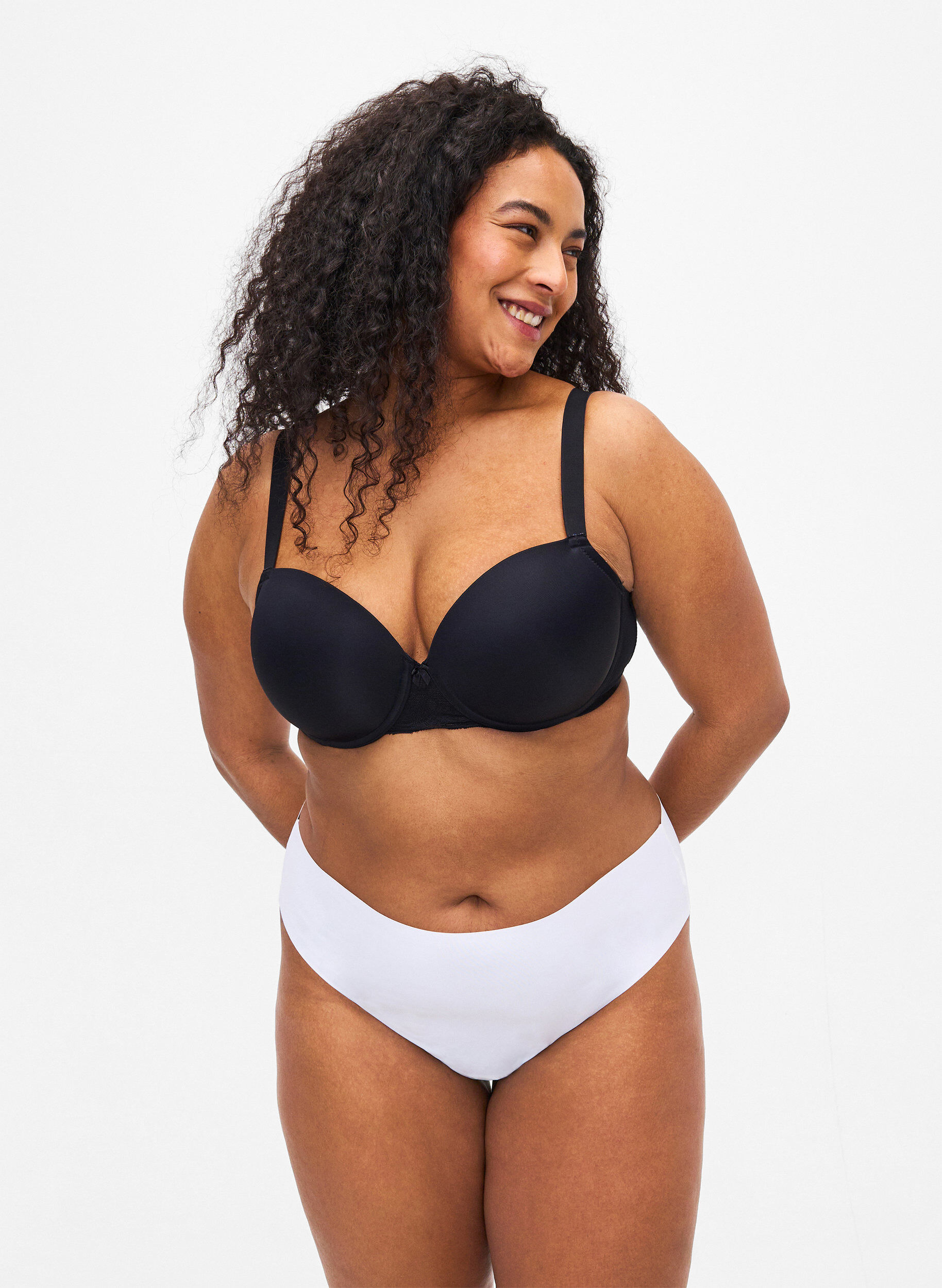 ZizziSet van 2 naadloze g-strings, Wit, Model image number 0