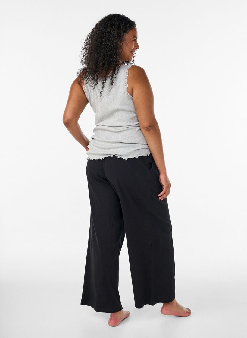Top c&ocirc;tel&eacute; avec dentelle, Gris clair, Model image number 2