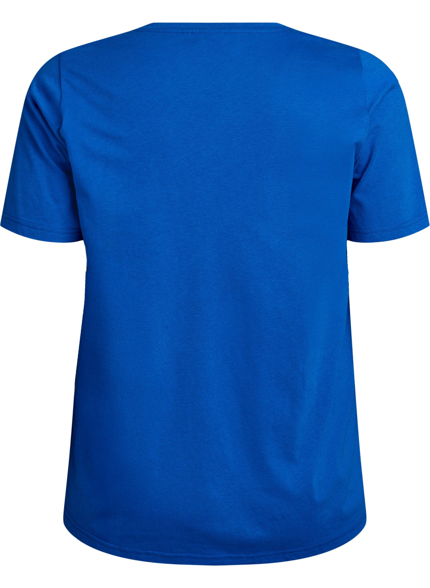 Zizzi T-shirt imprim&eacute;, Bleu, Packshot image number 1