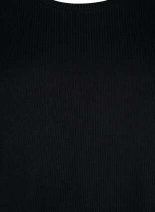 T-shirt en viscose avec structure côtelée, Black, Packshot image number 2