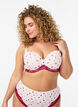 Voorgevormde bh met bloemenprint en kanten details, Roze, Model image number 0