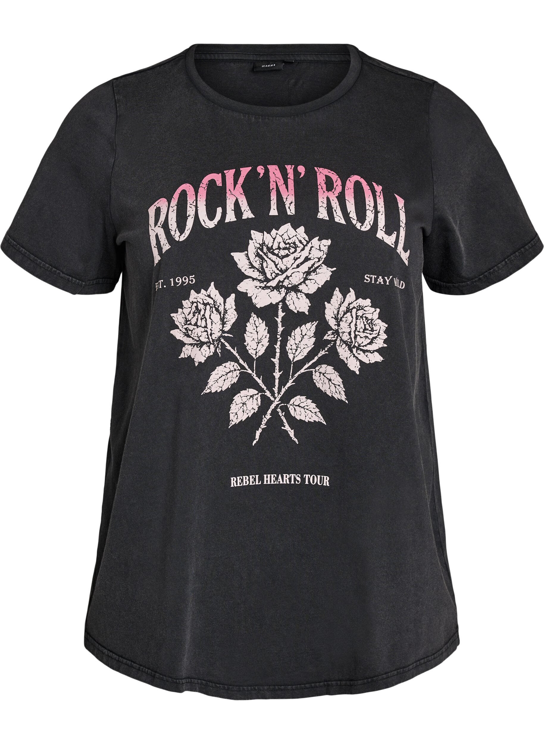 T-shirt en coton bio avec imprim&eacute; rock