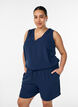 Korte broek met zakken en elastische tailleband, Blauw, Model image number 0