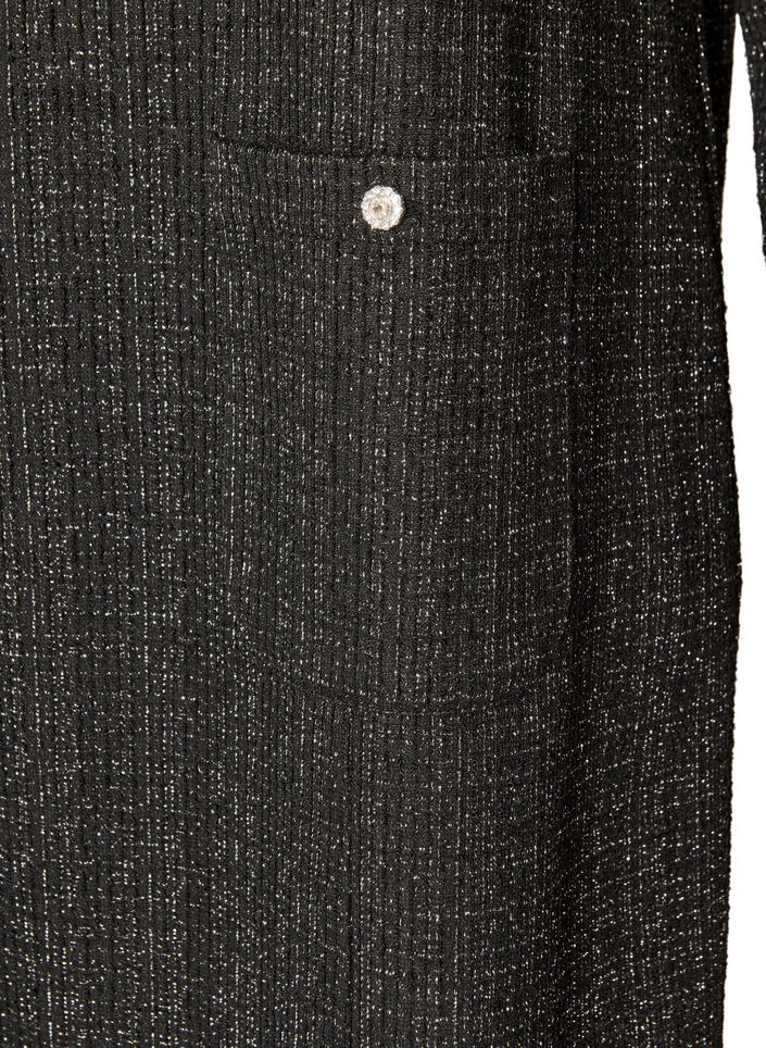 Robe courte boucl&eacute;e avec fils paillet&eacute;s, Noir, Packshot image number 3