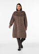 Gebreide jurk met jacquardpatroon, Bruin, Model image number 1
