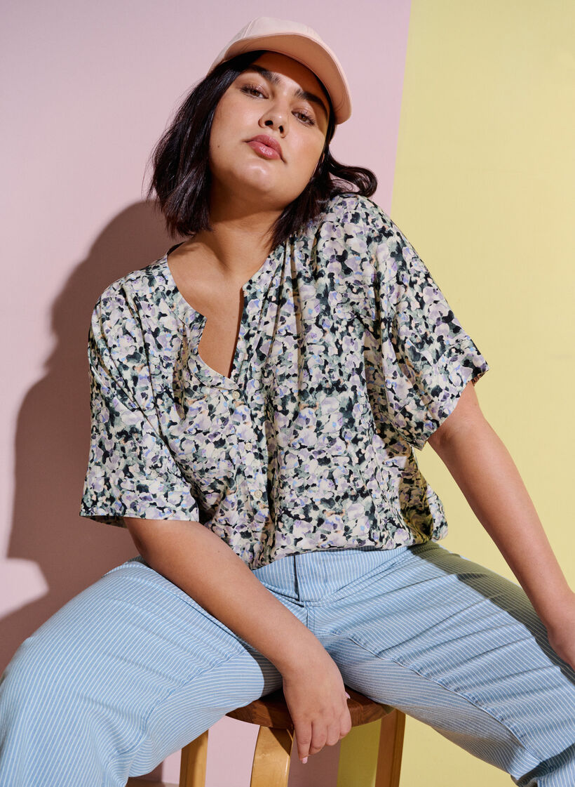 Jean droit, cheville courte, Light Blue Stripe, Image image number 0