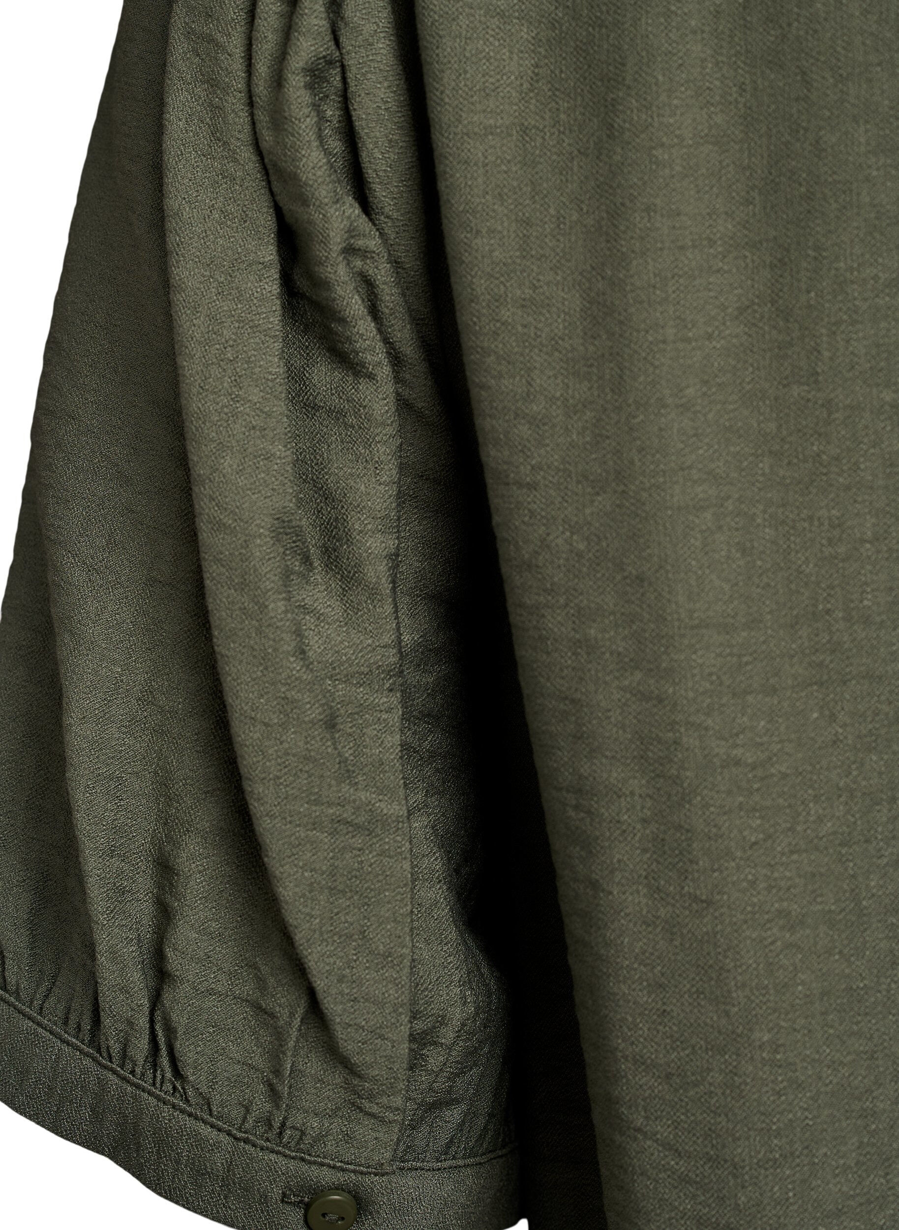 Zizzi Chemisier en viscose &agrave; manches mi-longues, Vert, Packshot image number 3