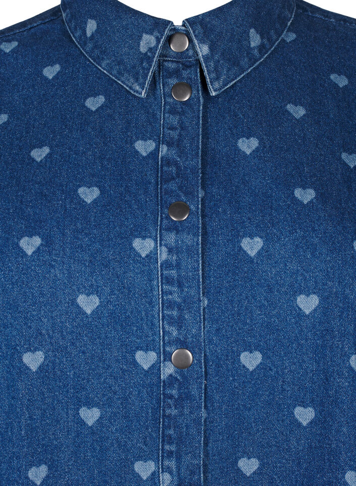Denim shirt met hartjes, L. Blue D. W. Heart, Packshot image number 2