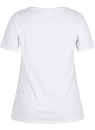 T-shirt en coton uni basique, Bright White, Packshot image number 1
