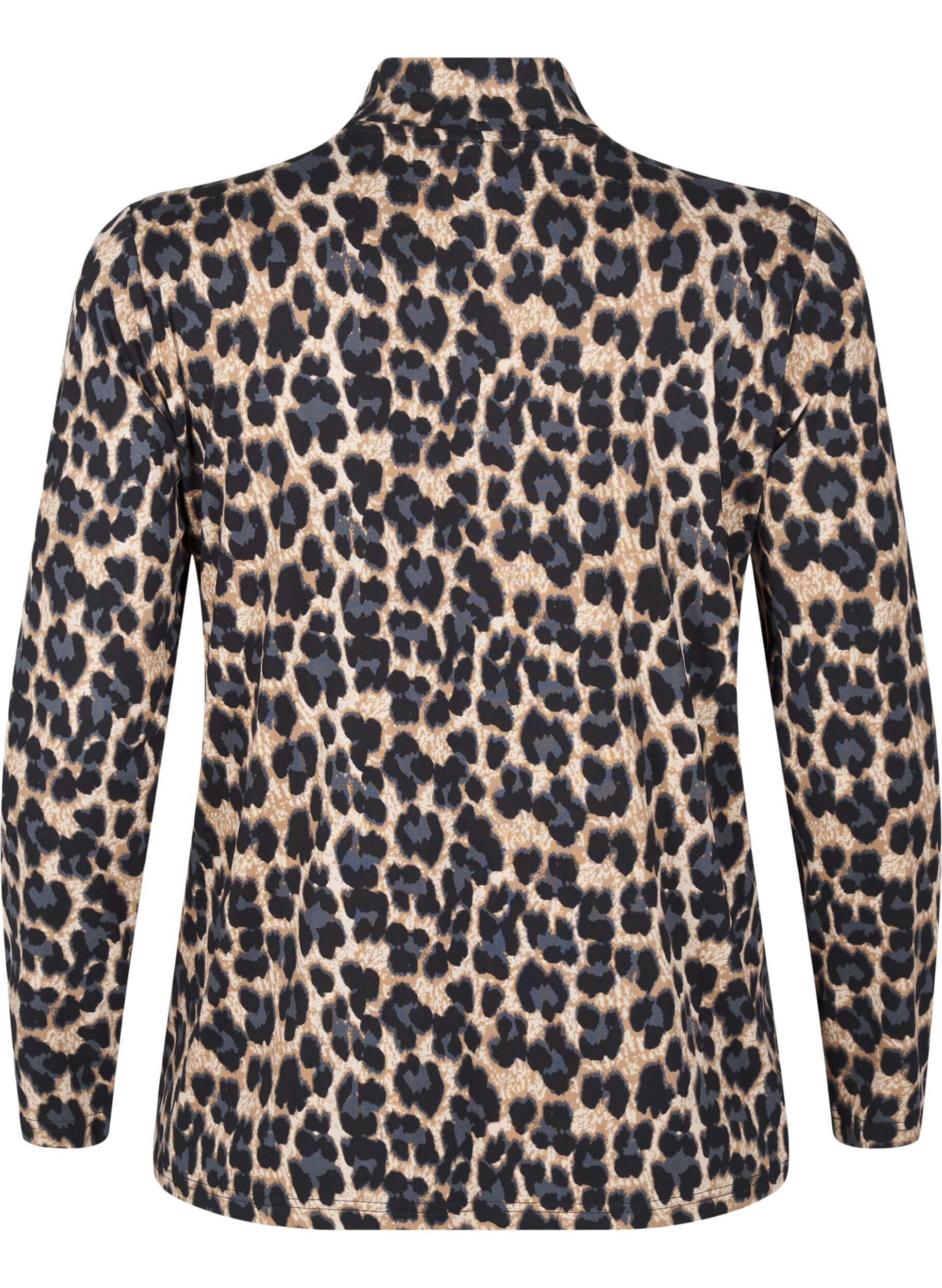 ZizziFLASH - Blouse met lange mouwen en col, Zwart, Packshot image number 1