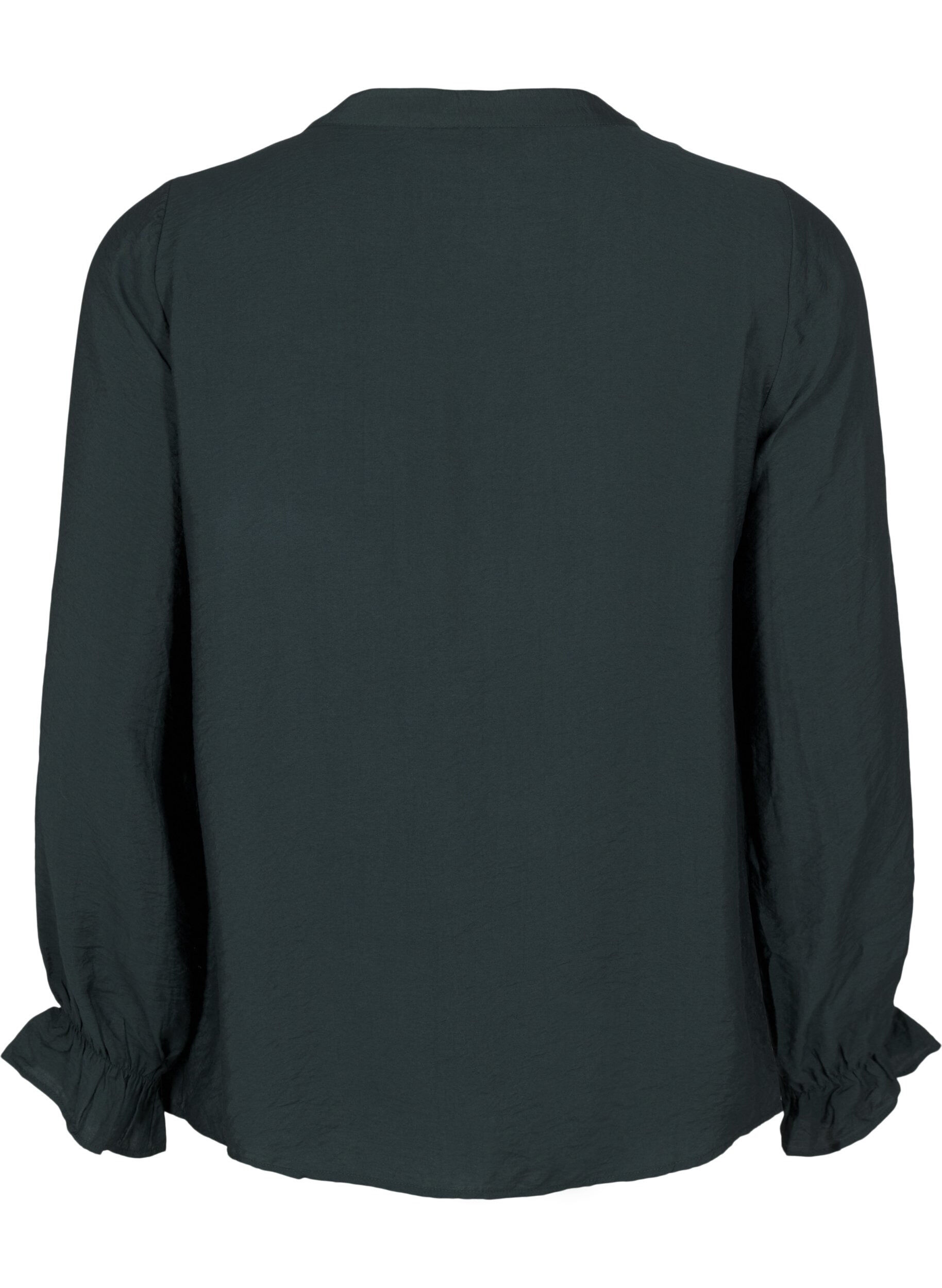 Zizzi Chemisier &agrave; manches longues avec un col en V, Scarab, Packshot image number 1