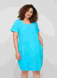 Katoenen jurk met korte mouwen, River Blue, Model