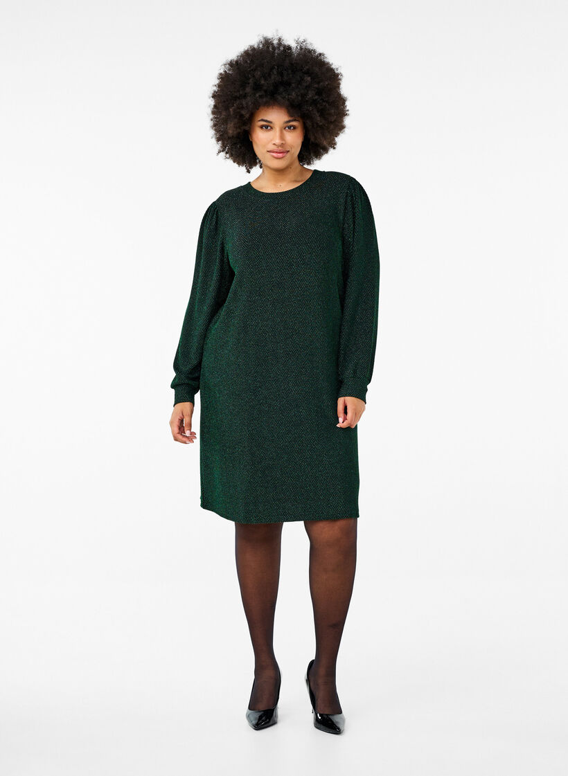 Jurk met zigzagpatroon en glitter, Scarab ZigZagShimmer, Model image number 2